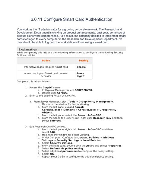 Configuring Smart Card Authentication 